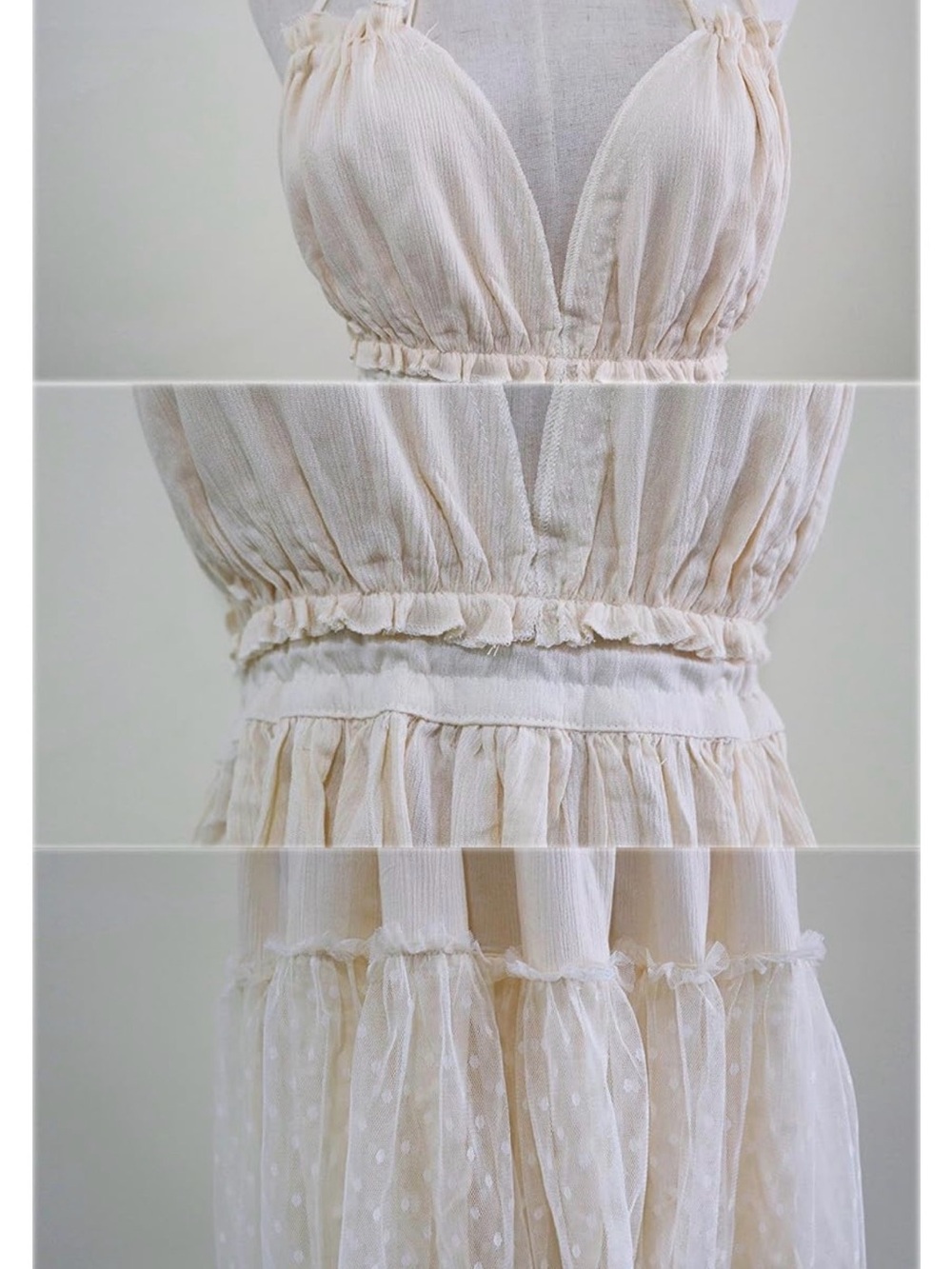Boho V-Neck Ruffle Mini Dress - Picture 3 of 4